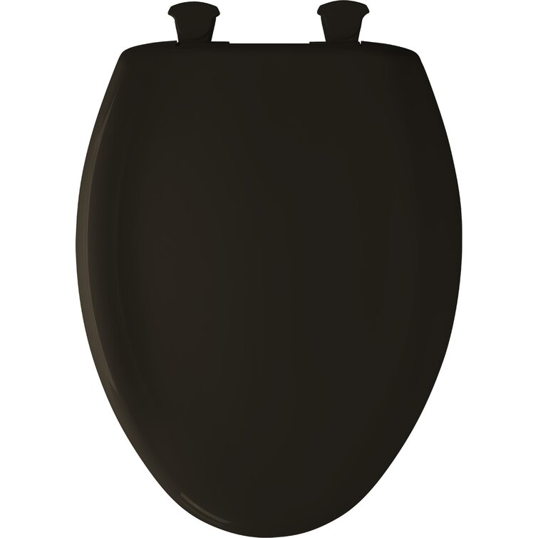 Brown elongated hot sale toilet seat